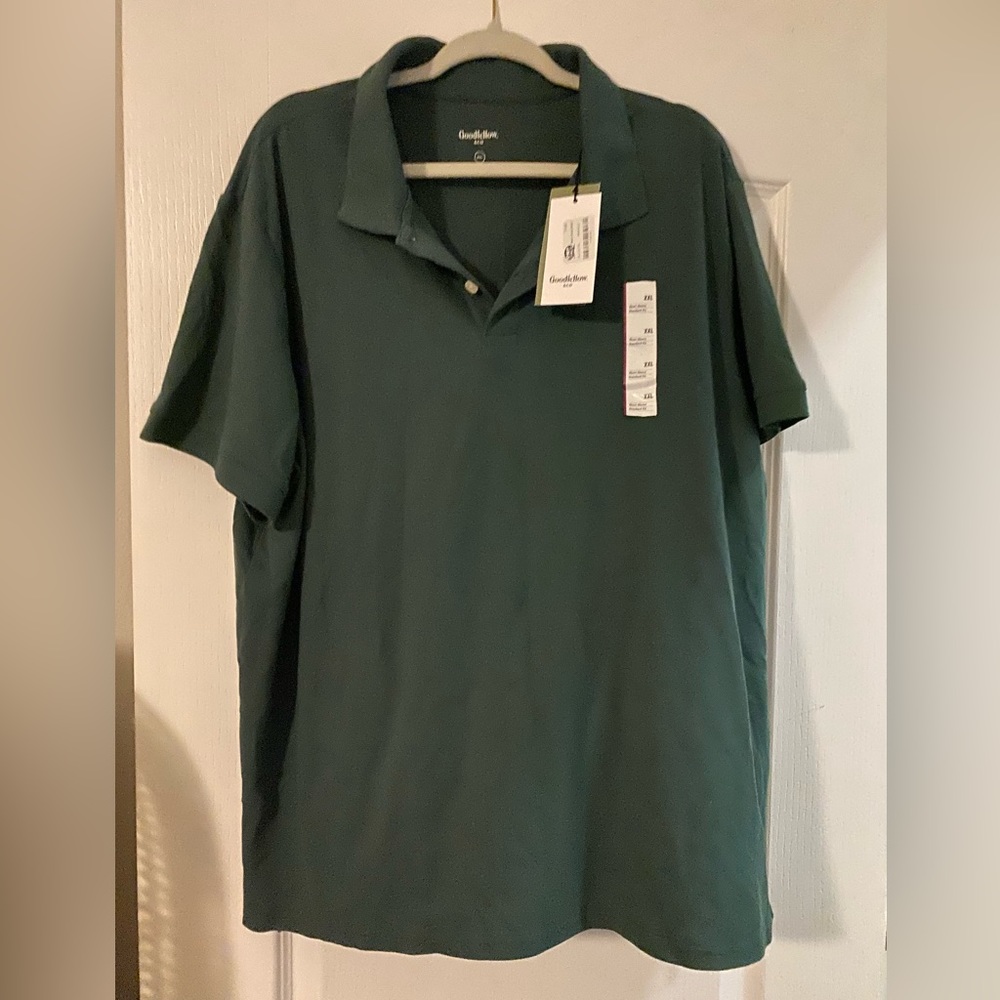 NWT Goodfellow & Co Mens shirt, size XXL. Dark Green